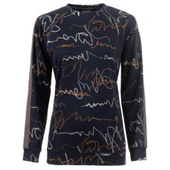 Soquesto Damen Sweatshirt Navy Abstract Printed