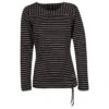 Soquesto Damen Sweatshirt Black Stripes -Wellensteyn Shop soquesto leichtsweat streifen schwarz 9000