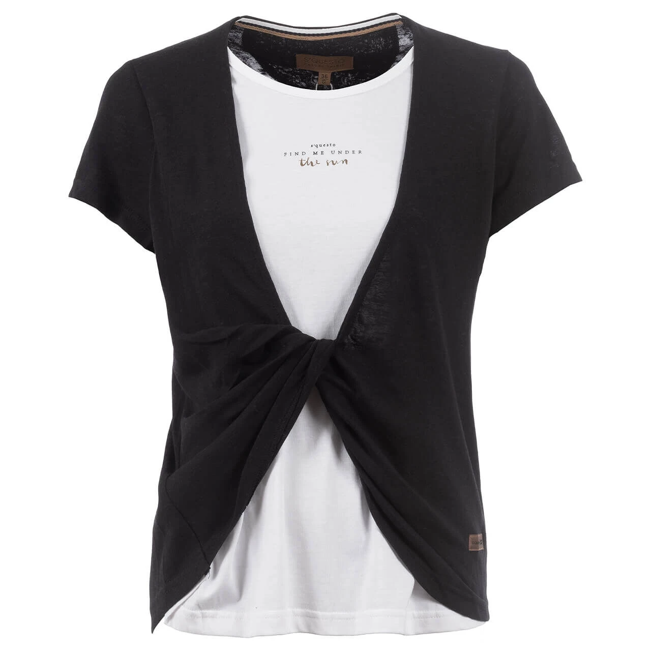 Soquesto Damen T-Shirt Black And White 3 Soquesto Damen T-Shirt Black And White