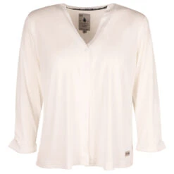 Soquesto Damen 3/4 Arm Shirtjacke Creme White