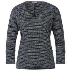 Street One Damen 3/4 Arm Shirt Two Color Cozy Deep Blue Melange