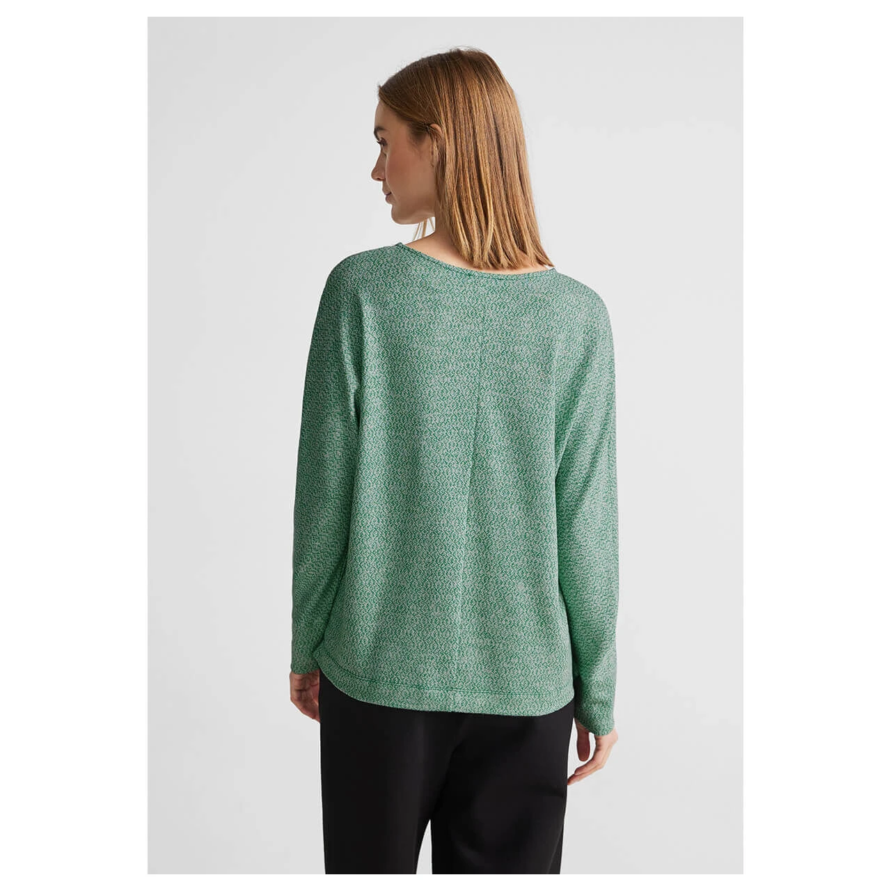 Street One Damen Langarm Shirt 2-Color Structure Fresh Green Melange 5 Street One Damen Langarm Shirt 2-Color Structure Fresh Green Melange – Bild 3