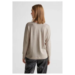 Street One Damen Langarm Shirt 2-Color Structure Sand Melange -Wellensteyn Shop street one 2 color strukture shirts beige 15379 hinten