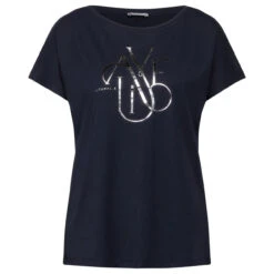 Street One Damen T-Shirt Alive Partprint Deep Blue