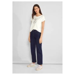 Street One Damen T-Shirt Alive Partprint Off White -Wellensteyn Shop street one alive partprint shirt weiss 20108 model