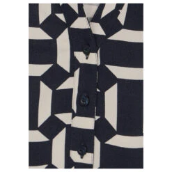 Street One Bamika Damen Langarm Bluse Deep Dark Blue Printed -Wellensteyn Shop street one bamika print bluse blau 21238 detail