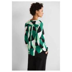 Street One Damen Langarm Bluse Bamika Fresh Green -Wellensteyn Shop street one bamika print gruen 35376 model hinten