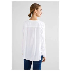 Street One Bamika Damen Bluse White -Wellensteyn Shop street one bamika solid bluse weiss 10000 hinten