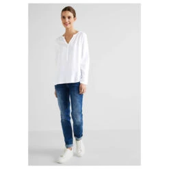 Street One Bamika Damen Bluse White -Wellensteyn Shop street one bamika solid bluse weiss 10000 vorne