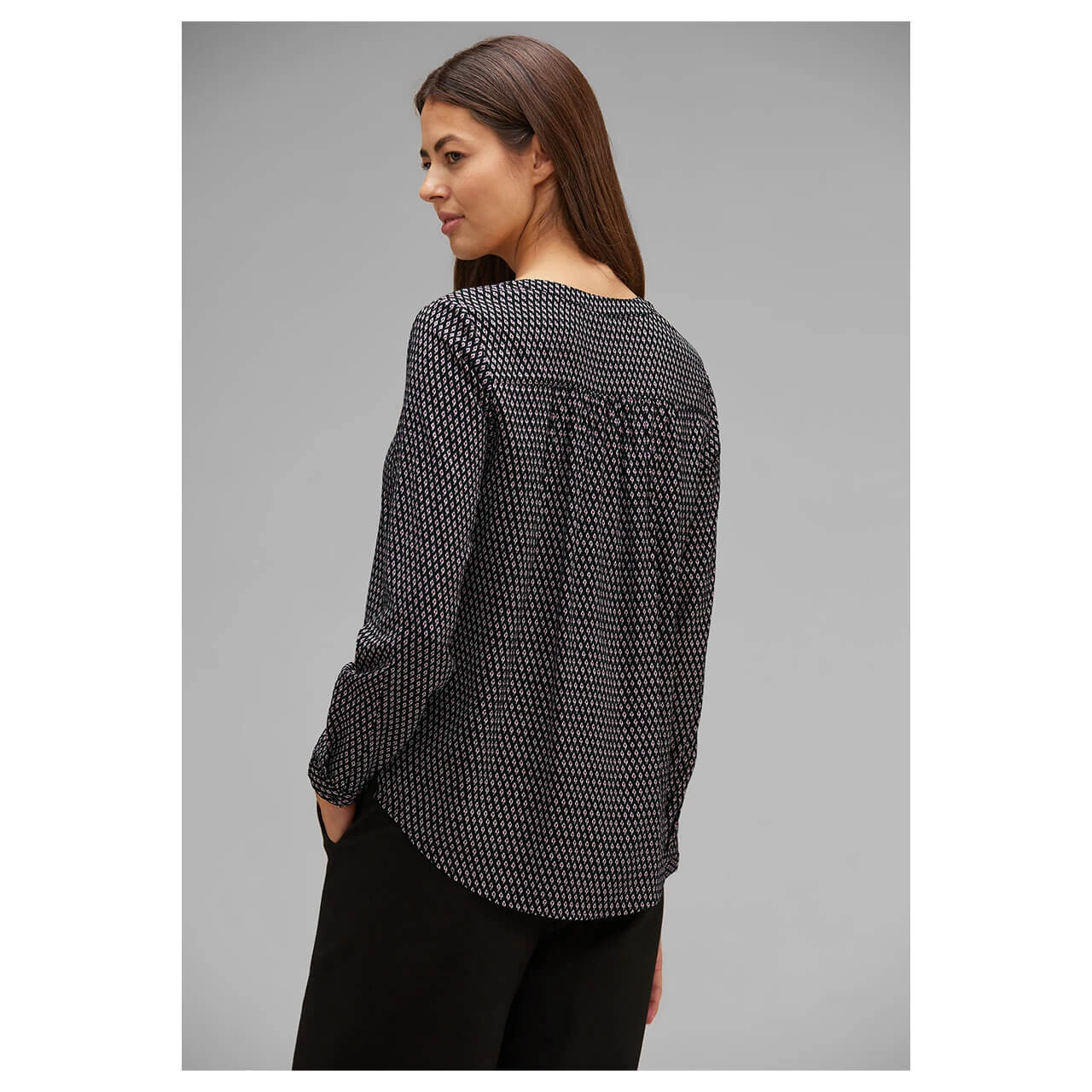 Street One Damen Langarm Bluse Bamika Black Printed 5 Street One Damen Langarm Bluse Bamika Black Printed – Bild 3