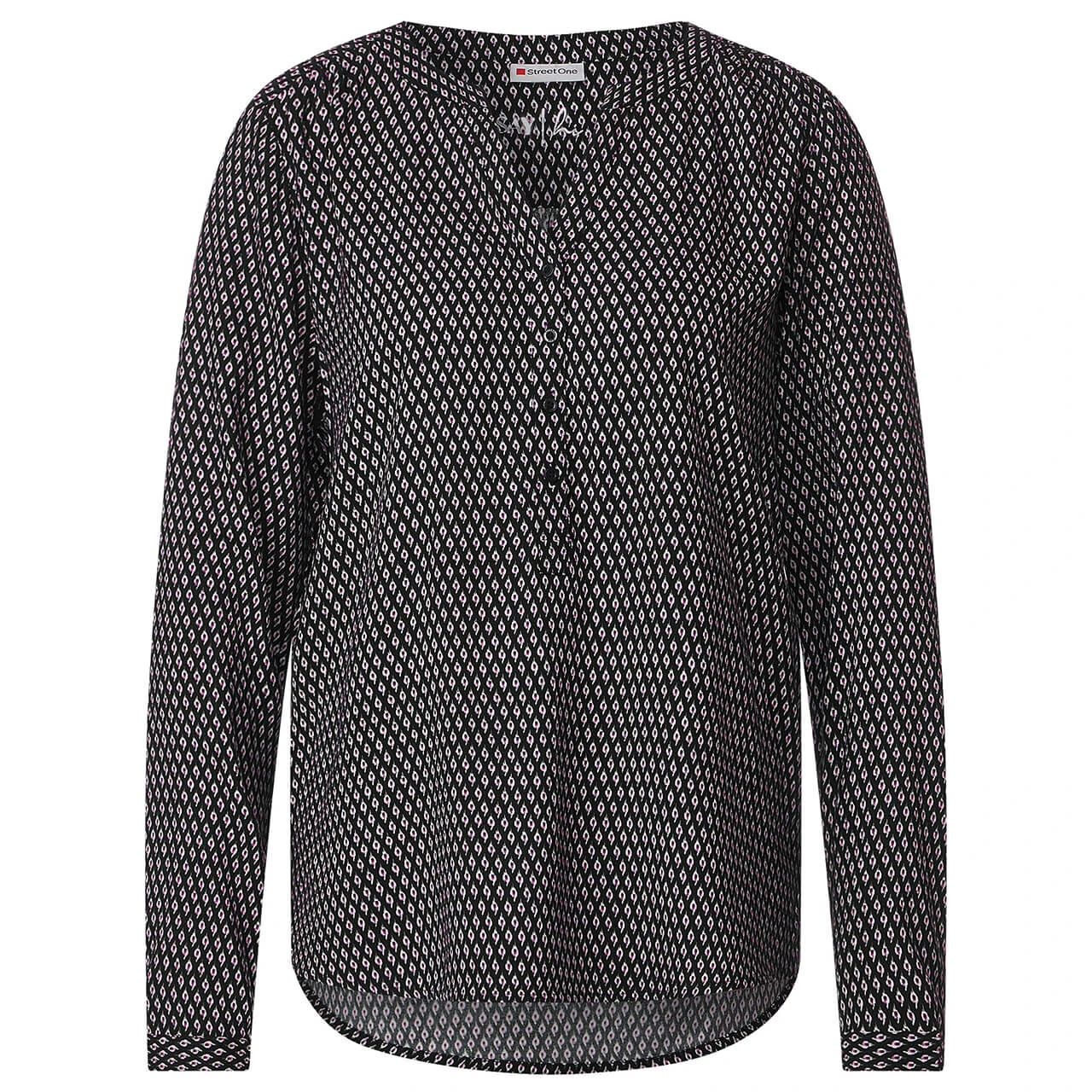Street One Damen Langarm Bluse Bamika Black Printed 3 Street One Damen Langarm Bluse Bamika Black Printed