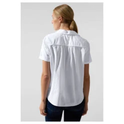 Street One Damen Cotton Kurzarm Bluse White -Wellensteyn Shop street one cotton shortcollar bluse weiss 10000 hinten