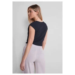 Street One Damen T-Shirt Ada Deep Blue -Wellensteyn Shop street one heart shape style ada v shirt blau 11238 model hinten 28129