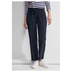 Street One Bonny Ankle Hose Deep Blue -Wellensteyn Shop street one jeans bonny viscose solid blau 11238 model vorne