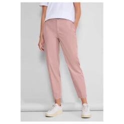 Street One Damen Ankle Chinohose Dessert Rose -Wellensteyn Shop street one jeans chino peach twill co ea rosa 15523 model vorne