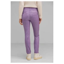 Street One York Hose Dusty Lupine Lilac Coated -Wellensteyn Shop street one jeans york coating lilla 15373 model detail hinten