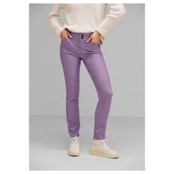 Street One York Hose Dusty Lupine Lilac Coated -Wellensteyn Shop street one jeans york coating lilla 15373 model detail vorne
