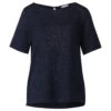 Street One Damen T-Shirt Knit Look Deep Blue -Wellensteyn Shop street one knit look shirt rundhalsshirt blau 11238