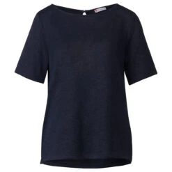 Street One Damen T-Shirt Knit Look Deep Blue