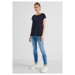 Street One Lace Shoulder T-Shirt Deep Blue -Wellensteyn Shop street one lace shoulder shirt blau 11238