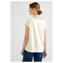 Street One Lace Shoulder T-Shirt White -Wellensteyn Shop street one lace shoulder shirt weiss 10108 hinten