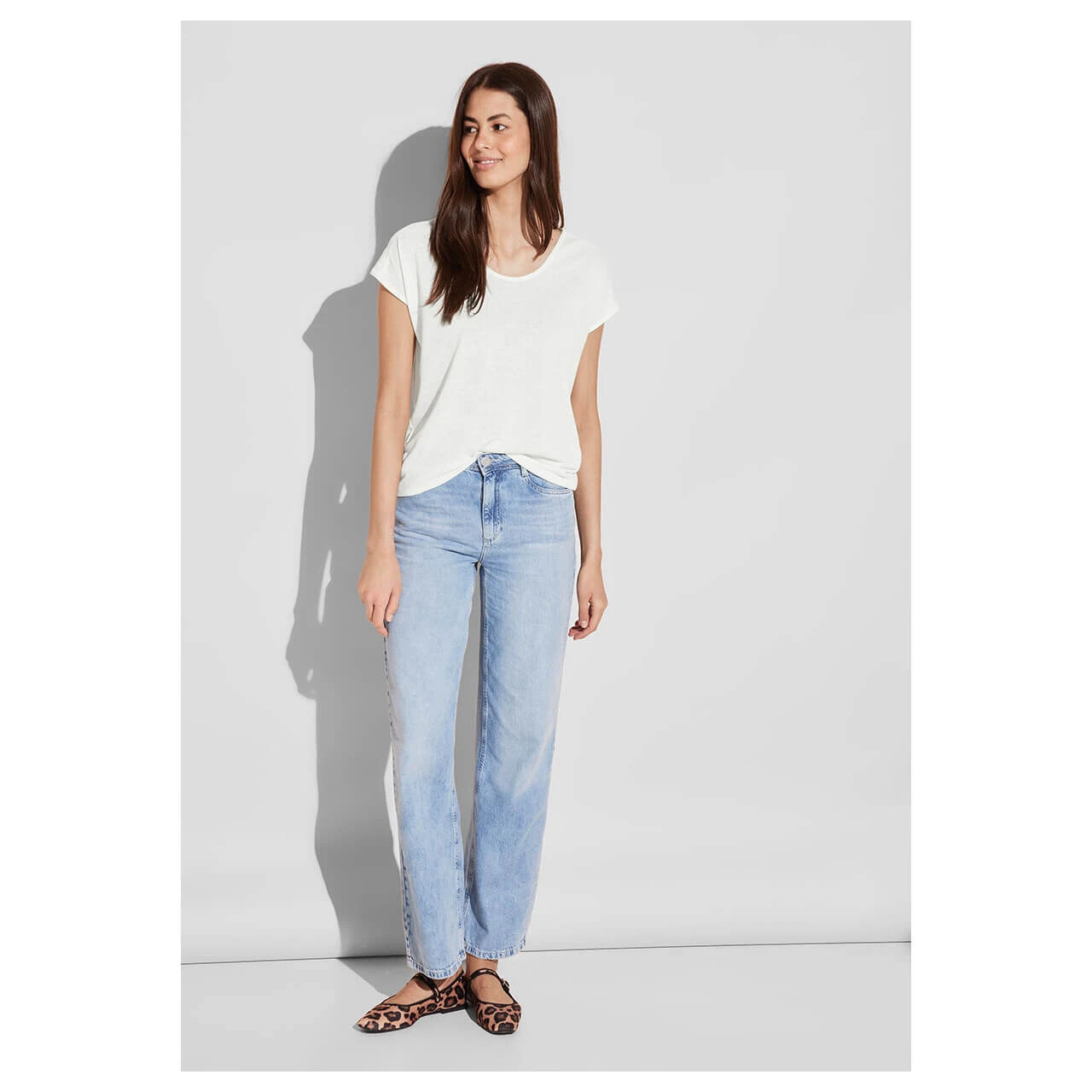 Street One Damen T-Shirt Linen Look Off White 6 Street One Damen T-Shirt Linen Look Off White – Bild 4