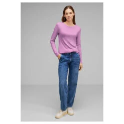 Street One Damen Langarm Shirt Basic Bright Rose 10 Street One Damen Langarm Shirt Basic Bright Rose -Wellensteyn Shop street one long sleeves basic langarmshirt rosa 15439 model front