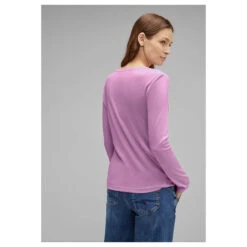 Street One Damen Langarm Shirt Basic Bright Rose 9 Street One Damen Langarm Shirt Basic Bright Rose -Wellensteyn Shop street one long sleeves basic langarmshirt rosa 15439 model hinten