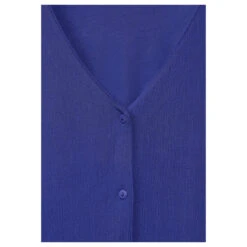 Street One Damen 3/4 Arm Shirt Mat-Mix Intense Royal Blue -Wellensteyn Shop street one mat mix shirt with button blau 15614 detail