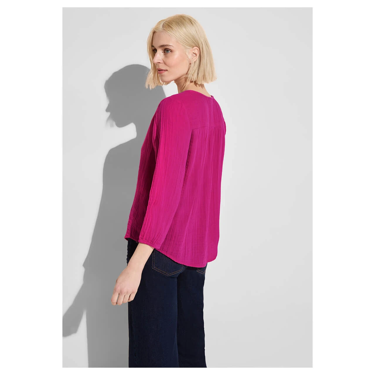 Street One Damen 3/4 Arm Bluse Musselin Buttoned Roundneck Magnolia Pink 5 Street One Damen 3/4 Arm Bluse Musselin Buttoned Roundneck Magnolia Pink – Bild 3