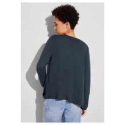 Street One Damen Strickjacke Nette Knit Cool Vintage Green -Wellensteyn Shop street one nette summer gruen 13825 model hinten