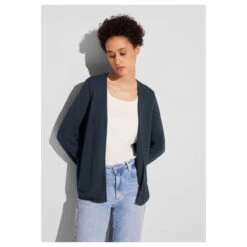 Street One Damen Strickjacke Nette Knit Cool Vintage Green -Wellensteyn Shop street one nette summer gruen 13825 model vorne