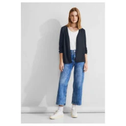 Street One Damen Strickjacke Nette Knit Deep Blue -Wellensteyn Shop street one nette summer knit shirtjacke blau 11238 model
