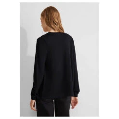 Street One Damen Strickjacke Nette Knit Black -Wellensteyn Shop street one nette summer knit shirtjacke schwarz 10001 model hinten