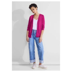 Street One Damen Strickjacke Nette Knit Magnolia Pink -Wellensteyn Shop street one nette summer rosa 15755 model