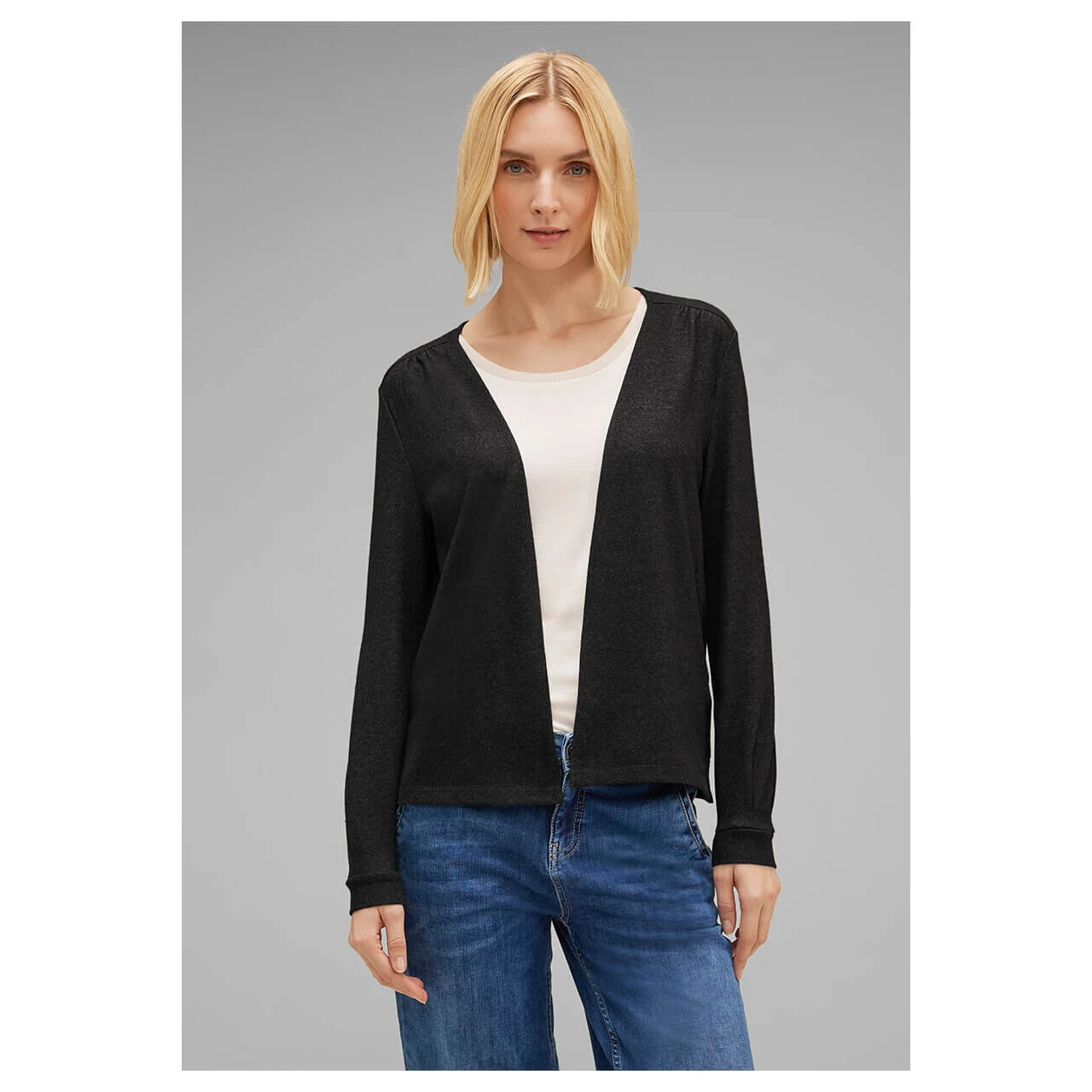 Street One Damen Strickjacke Jacy Dark Anthracite Melange 4 Street One Damen Strickjacke Jacy Dark Anthracite Melange – Bild 2