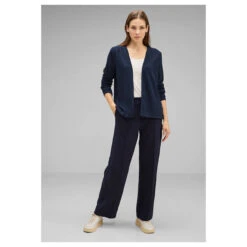 Street One Damen Strickjacke Jacy Deep Blue Melange -Wellensteyn Shop street one new jacy strickjacke blau 11502 vorne