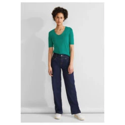 Street One Damen T-Shirt Palmira Intense Aqua -Wellensteyn Shop street one new palmira t shirt gruen 15682 model