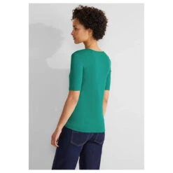 Street One Damen T-Shirt Palmira Intense Aqua -Wellensteyn Shop street one new palmira t shirt gruen 15682 model hinten
