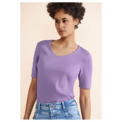Street One Damen T-Shirt Palmira Smell Of Lavender -Wellensteyn Shop street one new palmira violett 15384 model vorne