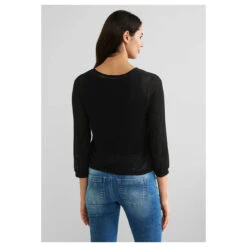 Street One Suse Damen 3/4 Arm Strickjacke Black -Wellensteyn Shop street one new suse bluse schwarz 10001 ansicht hinten