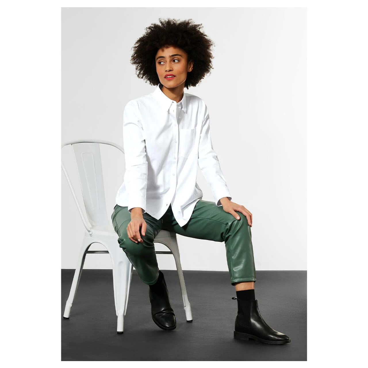 Street One Cotton Officeblouse Damen Bluse White 4 Street One Cotton Officeblouse Damen Bluse White – Bild 2