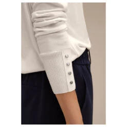 Street One Damen Pullover Rib Neck U-Boat Lucid White -Wellensteyn Shop street one rib neck u boat shi weiss 14451 model detail