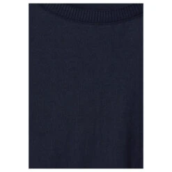 Street One Damen Pullover Rib Neck U-Boat Deep Blue -Wellensteyn Shop street one rib neck u boat shirt rundhalsshirt blau 11238 detail