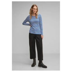 Street One Damen Langarm Shirt Rib Fresh Intense Gentle Blue -Wellensteyn Shop street one rib shirt blau 25377 model