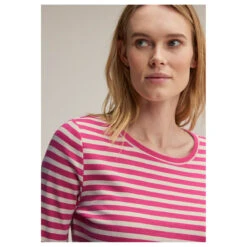Street One Damen Langarm Shirt Rib Cozy Pink -Wellensteyn Shop street one rib shirt rosa 25378 model detail