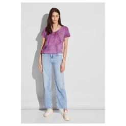 Street One Damen T-Shirt Shadings Burn Dessin Magnolia Pink -Wellensteyn Shop street one shadings burn dessin shirt rosa 35755 model