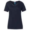Street One V-Neck T-Shirt Deep Blue 1 Street One V-Neck T-Shirt Deep Blue -Wellensteyn Shop street one shirt v neck with lace blau 11238 ansicht