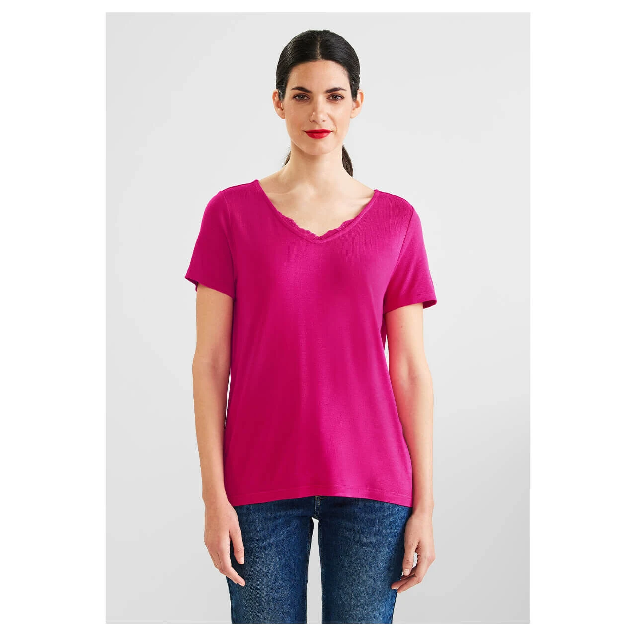 Street One V-Neck T-Shirt Nu Pink 4 Street One V-Neck T-Shirt Nu Pink – Bild 2