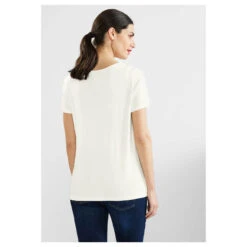 Street One V-Neck T-Shirt Off White 9 Street One V-Neck T-Shirt Off White -Wellensteyn Shop street one shirt v neck with lace weiss 10108 ansicht model hinten